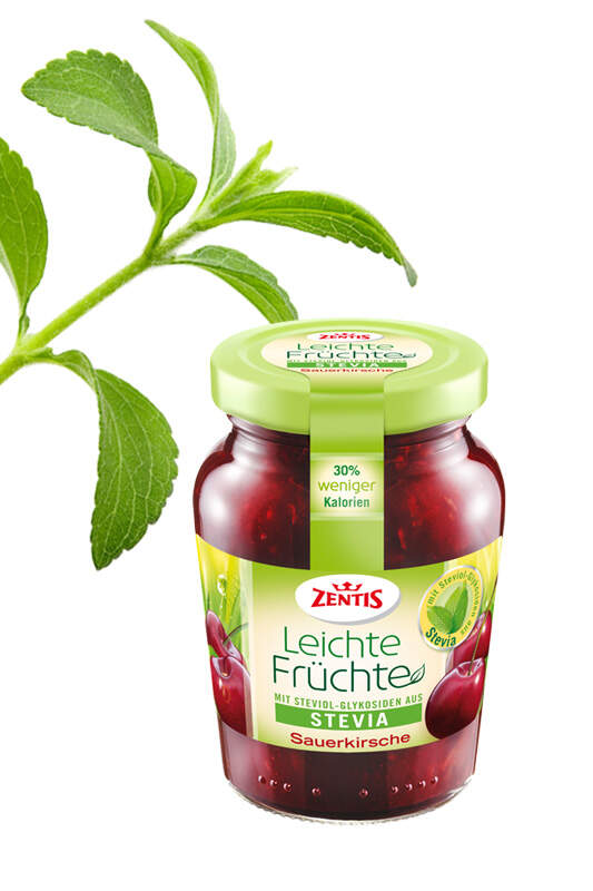 "Leichte" Früchte" Sauerkirsch-Konfitüre mit Stevia von Zentis