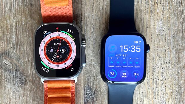 Apple Watch Ultra (links) vs Apple Watch 8: Die Ultra hat alle Features der aktuellen Apple Watch 8