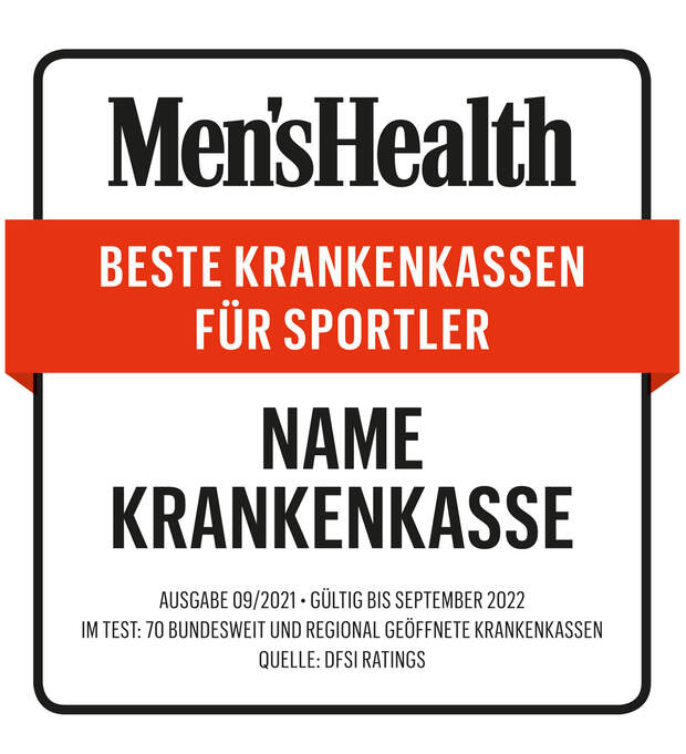 Beispiel: So sieht das Men’s-Health-Siegel aus