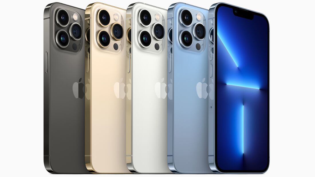 Das iPhone 13 Pro gibt es in den Farben Graphit, Silber, Gold und Sierrablau 