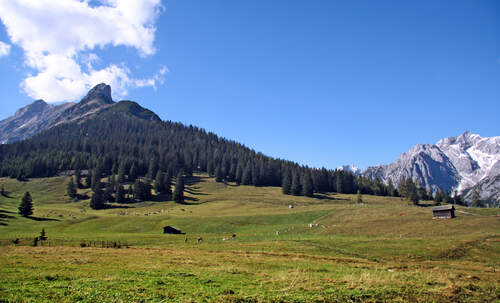Der Blick auf das Karwendel-Gebirge