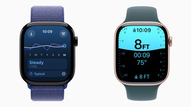 Die Apple Watch 10 kann jetzt die Trainingsbelastung sowie Wassertemperatur und -Tiefe erkennen