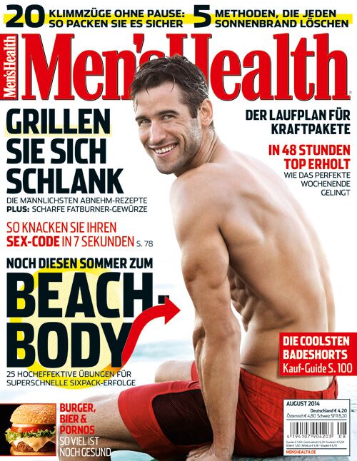 Die Titelseite der August-Ausgabe 2014 von Men's Health