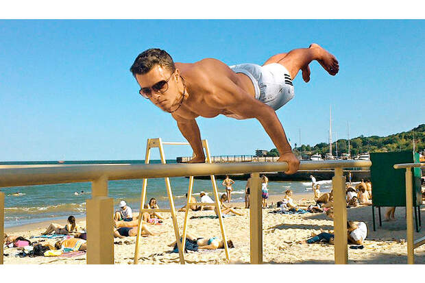 Die besonder Workout Übung am Strand