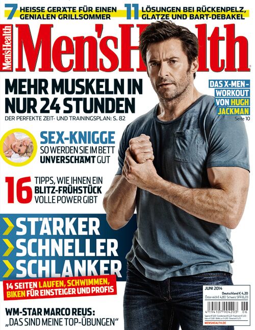 Juni-Ausgabe der Men's Health mit Hugh Jackman