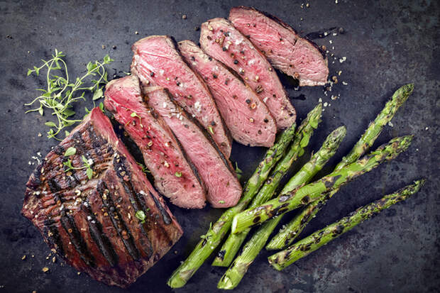Lecker und sogar Low carb: Spargel mit Steak