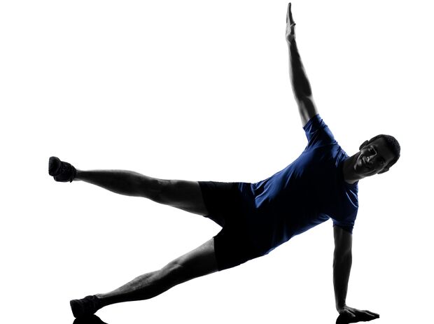 Man,Exercising,Workout,Fitness,Aerobics,Posture,In,Silhouette,Studio,Isolated