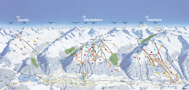 Pistenplan 2015/16: Davos - linke Talseite