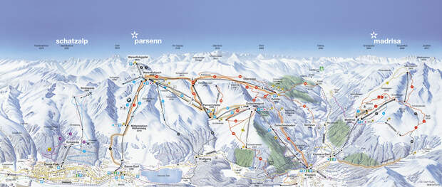 Pistenplan 2015/16: Davos - rechte Talseite