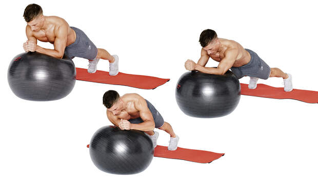 Rotierende Swiss-Ball-Planks