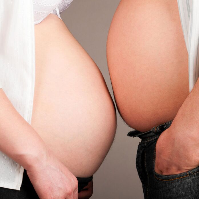 Warum Männer oft dick werden, wenn ihre Frau ein Kind erwartet